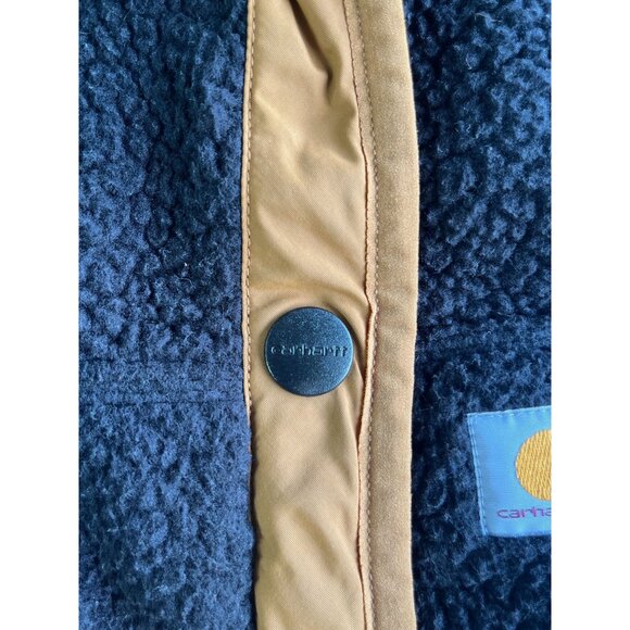 Carhartt Snap Front Sherpa Fleece Vest Womens Medium 8-10 Relaxed Fit 0V4995-W - Picture 6 of 8